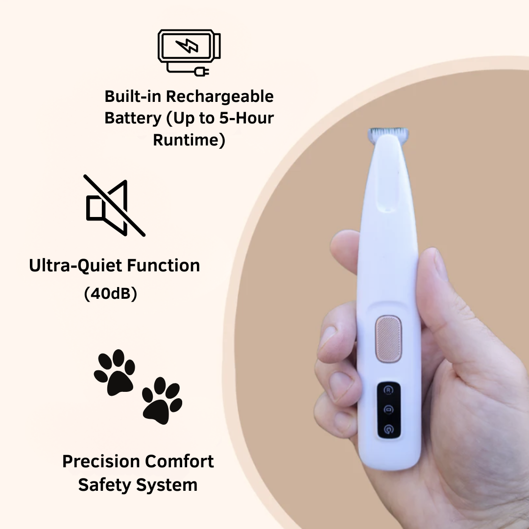 Pet Paw Trimmer – Safe, Quiet, Cordless