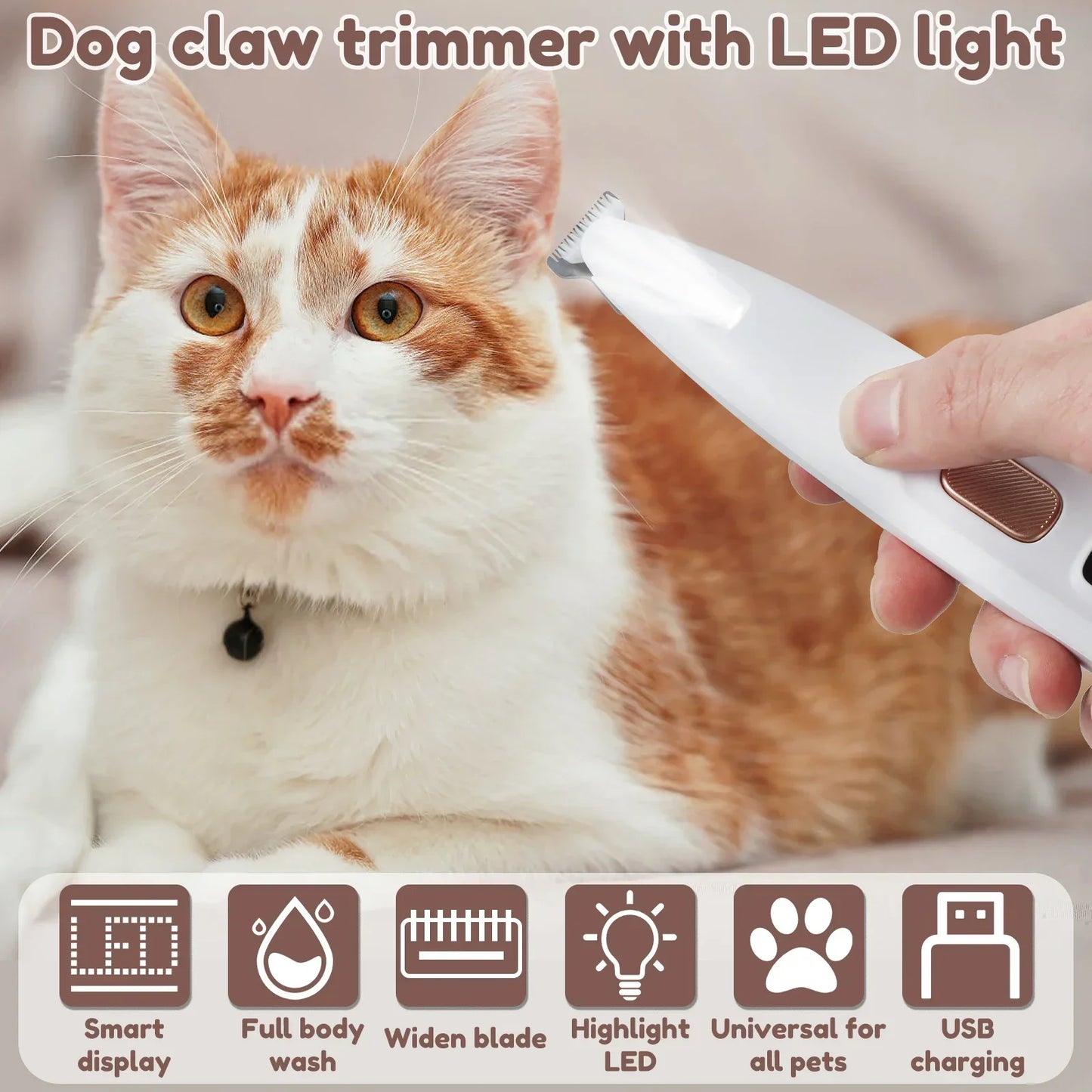 Pet Paw Trimmer – Safe, Quiet, Cordless