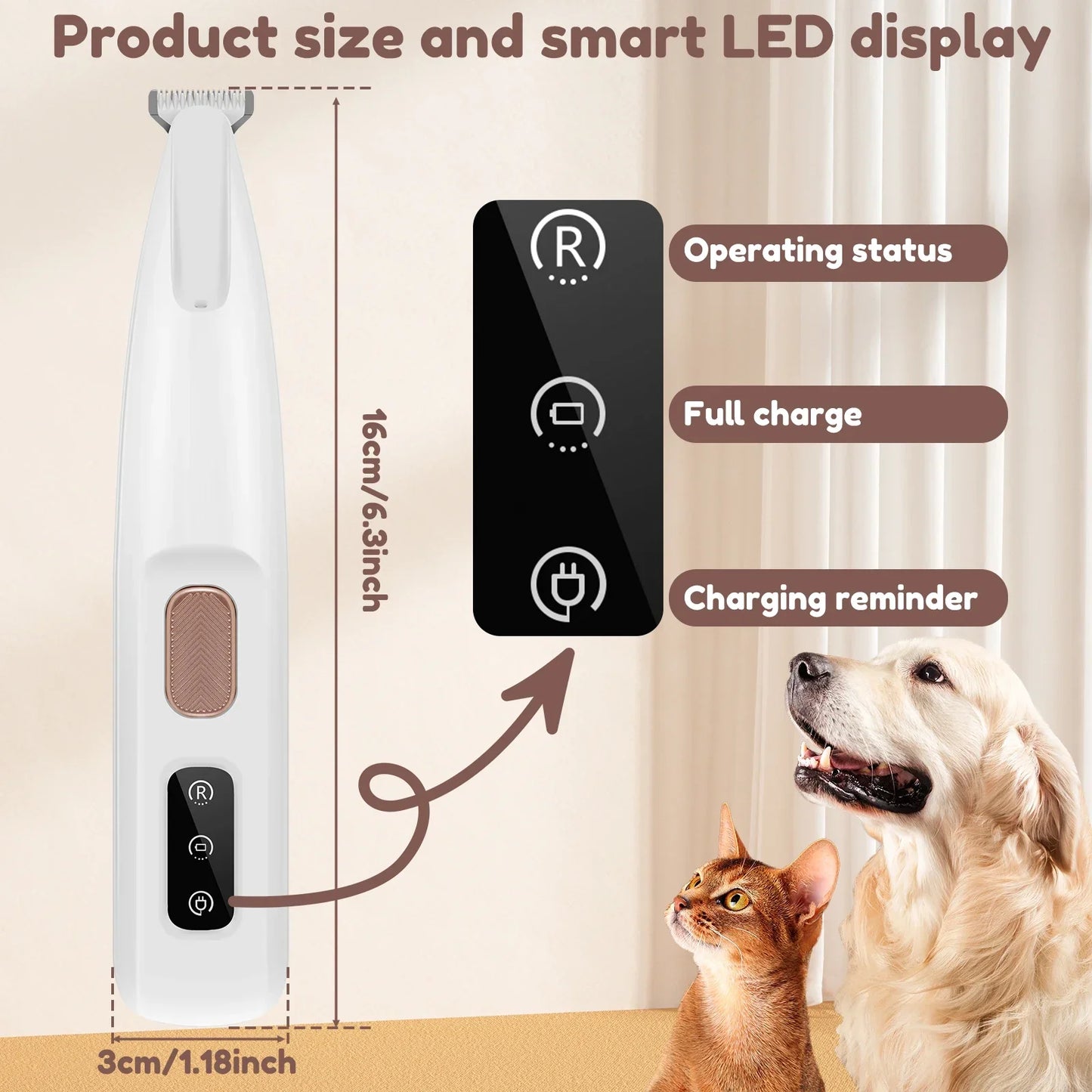 Pet Paw Trimmer – Safe, Quiet, Cordless