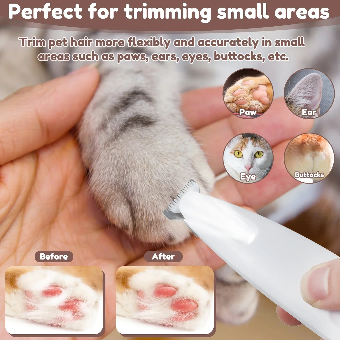 Pet Paw Trimmer – Safe, Quiet, Cordless